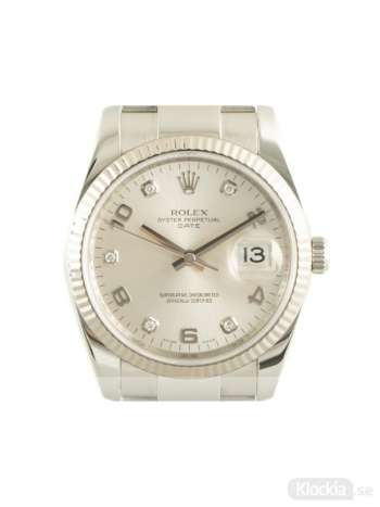 Begagnad Rolex Datejust 34 18c White Gold/Steel Oyster Perpetual 115234