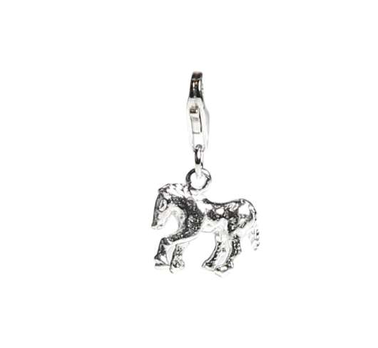 Berlock - charm - silver - karbinhake - häst