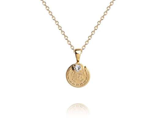 Caroline Svedbom Bohemian Coin Necklace Gold Crystal