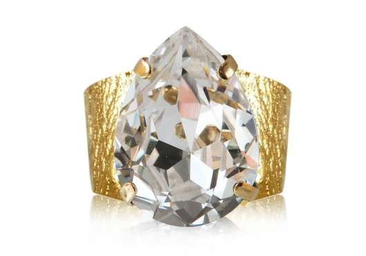 Caroline Svedbom Classic Drop Ring Gold Crystal