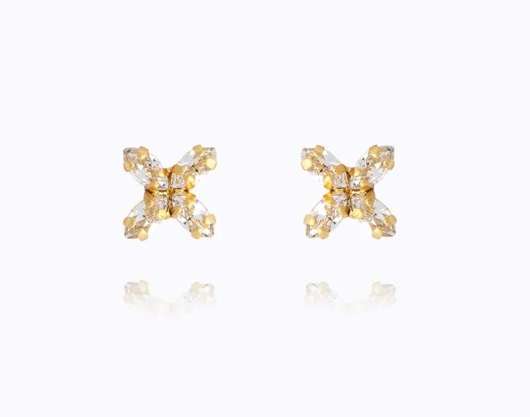 Caroline Svedbom Crystal Mini Star Earrings Gold Crystal