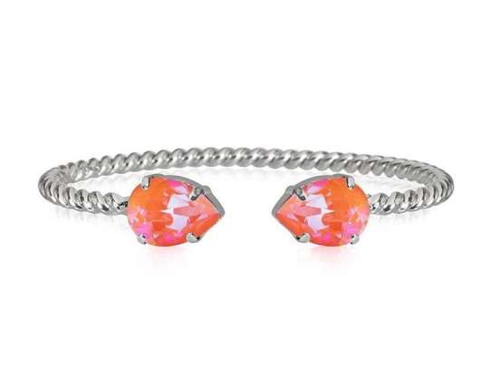 Caroline Svedbom Mini Drop Bracelet Rhodium Orange Glow Delite