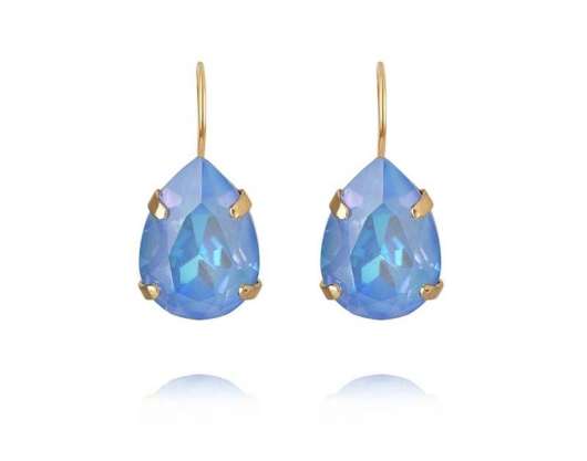 Caroline Svedbom Mini Drop Clasp Earrings Gold Ocean Blue Delite