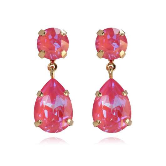 Caroline Svedbom - Mini Drop Earring Gold Lotus Pink Delite