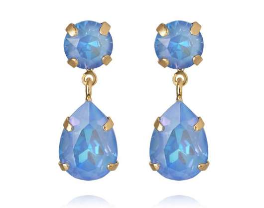Caroline Svedbom - Mini Drop Earrings Gold Ocean Blue Delite