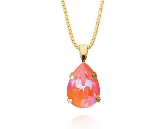 Caroline Svedbom Mini Drop Necklace Gold Orange Glow Delite