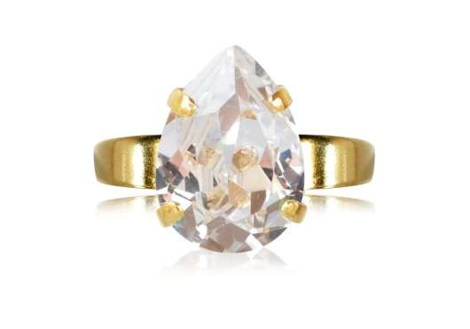 Caroline Svedbom Mini Drop Ring Gold Crystal