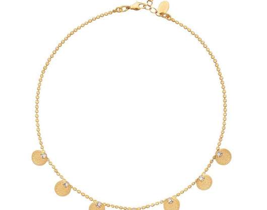 Caroline Svedbom Multi Coin Necklace Gold Crystal