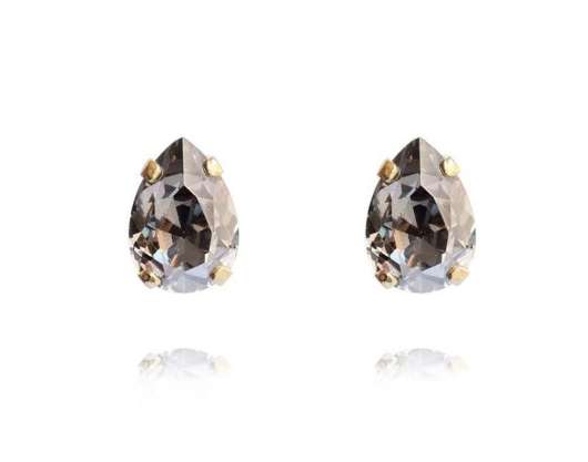 Caroline Svedbom - Petite Drop Stud Earrings Gold Black Diamond