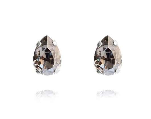 Caroline Svedbom Petite Drop Stud Earrings Rhodium Black Diamond