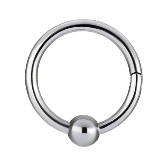 Clicker - öppningsbar piercingring med kula - stål