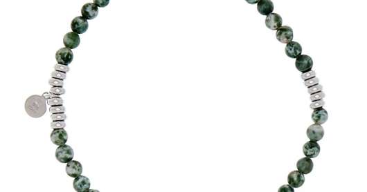 CU Jewellery Bear Elastic Bracelet Green Silver