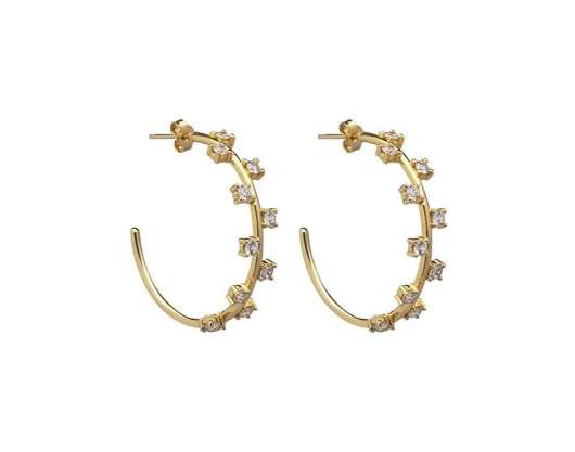 CU Jewellery Cubic Hoop Ear Gold