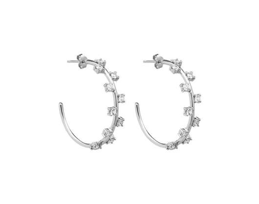 CU Jewellery - Cubic Hoop Ear Silver