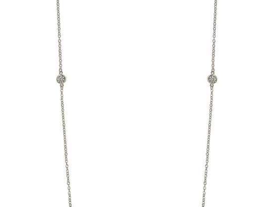 CU Jewellery Cubic Long Chain Necklace Silver