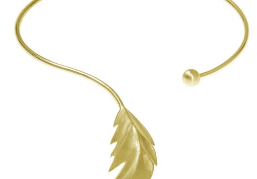 CU Jewellery Feather Bangle Necklace Flex Gold