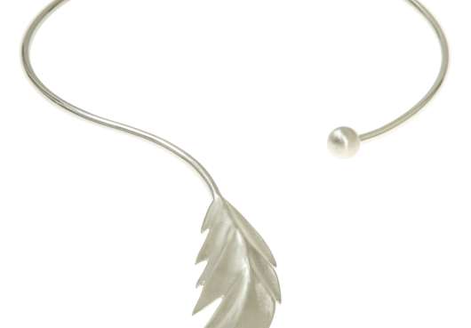 CU Jewellery Feather Bangle Necklace Flex Silver