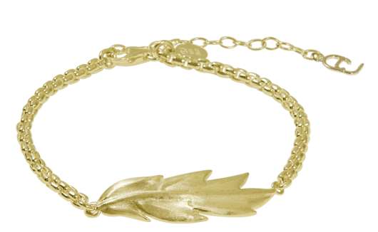 CU Jewellery - Feather/Leaf Chain Bracelet Gold