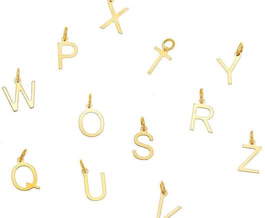 CU Jewellery Letters A-Z Gold