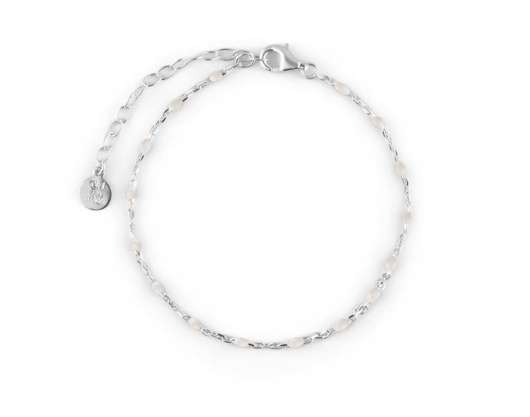 CU Jewellery - Letters Beaded Bracelet White Silver