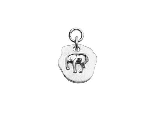 CU Jewellery Letters Elephant Pendant for Hoops Silver