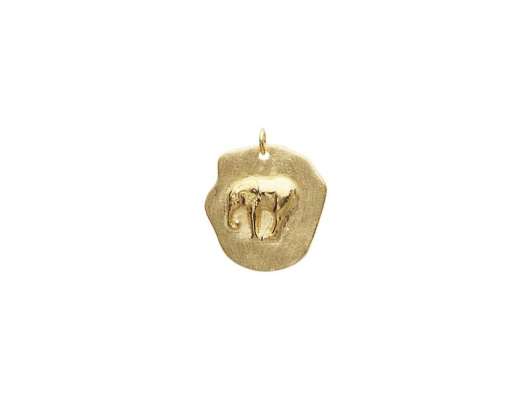 CU Jewellery Letters/Two Elephant Big Pendant Gold
