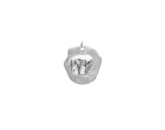 CU Jewellery - Letters/Two Elephant Big Pendant Silver