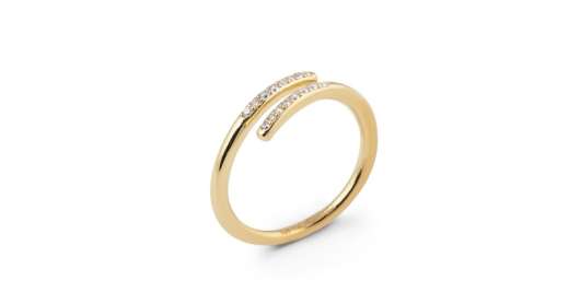 CU Jewellery Loop Stone Ring Gold