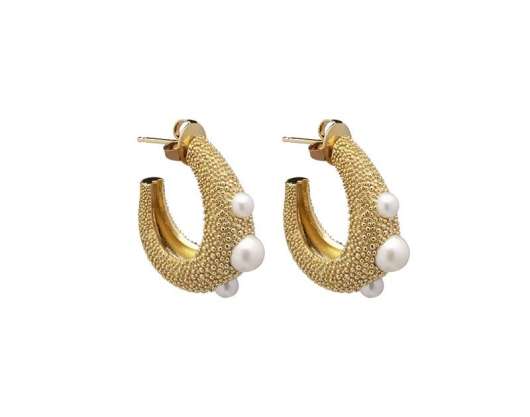 CU Jewellery Pearl Bubble Big Ear Gold