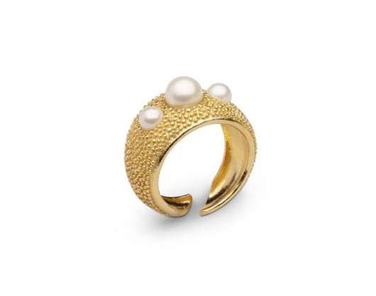 CU Jewellery Pearl Bubble Ring Gold