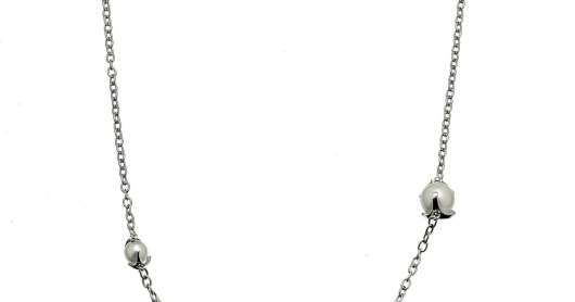 CU Jewellery Pearl Long Chain Necklace Silver
