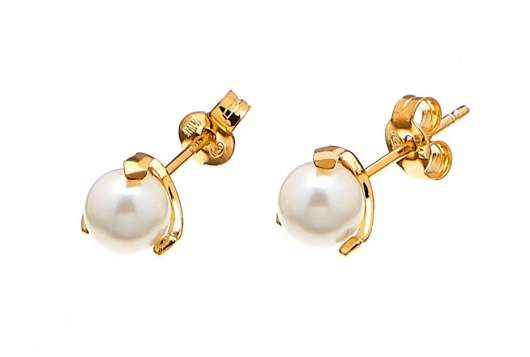 CU Jewellery Pearl Stud Ear Gold