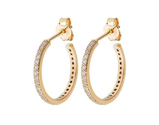 CU Jewellery Two Round Stone Ear Gold