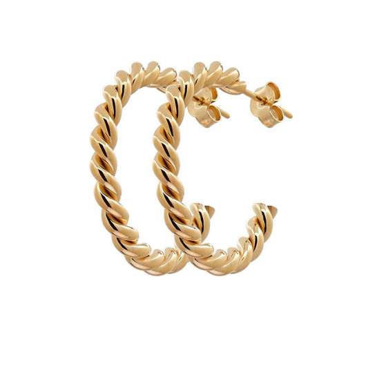 CU Jewellery - Two Twinned Hoop Ear Gold