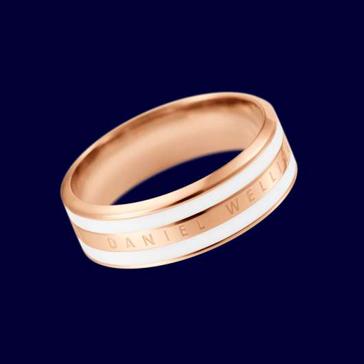 Daniel wellington dw emalie ring satin white 15.8mm roséguld