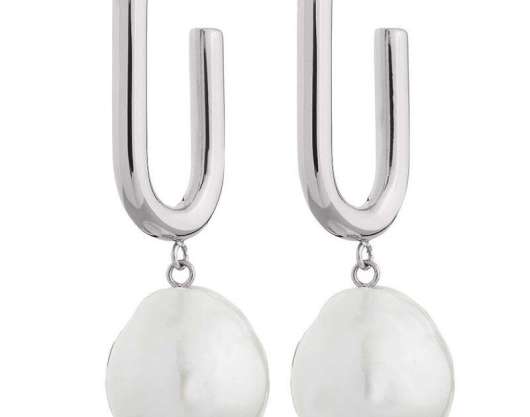Edblad - Trellis Pearl Earrings L Steel