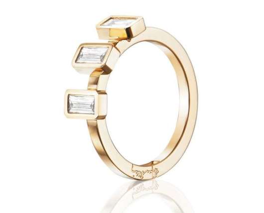 Efva Attling Baguette Wedding Ring 0.60 ct Gold
