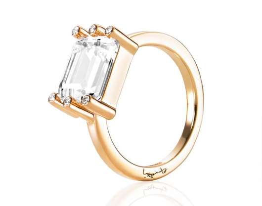Efva Attling Beautiful Dreamer Ring - Crystal Quartz Gold