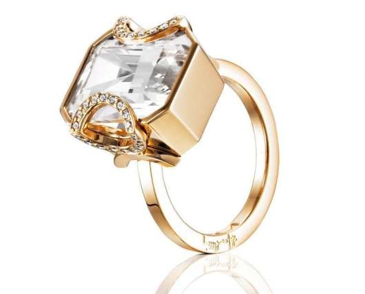 Efva Attling - Little Magic Star Ring Crystal Quartz Gold