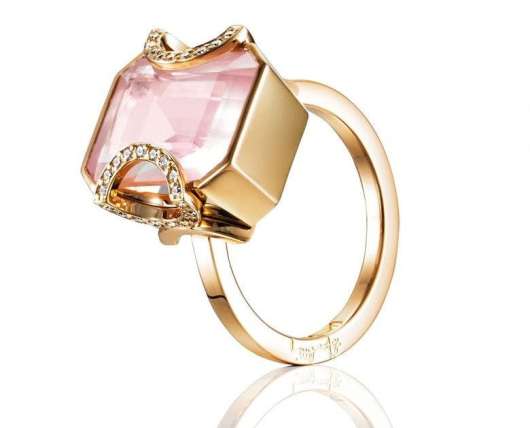 Efva Attling - Little Magic Star Ring Rose Quartz Gold