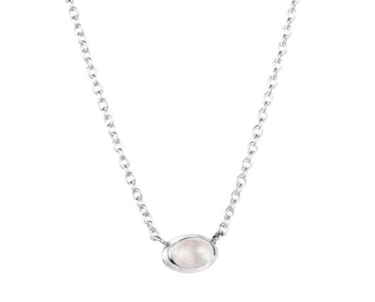Efva Attling Love Bead Necklace Silver - Rose Quartz
