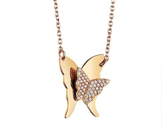 Efva Attling Miss Butterfly & Stars Necklace Gold