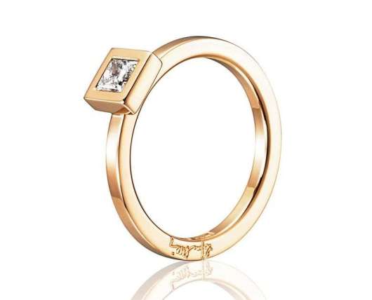 Efva Attling - Princess Wedding Thin Ring 0.30 ct Gold