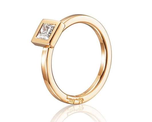 Efva Attling Princess Wedding Thin Ring 0.40 ct Gold