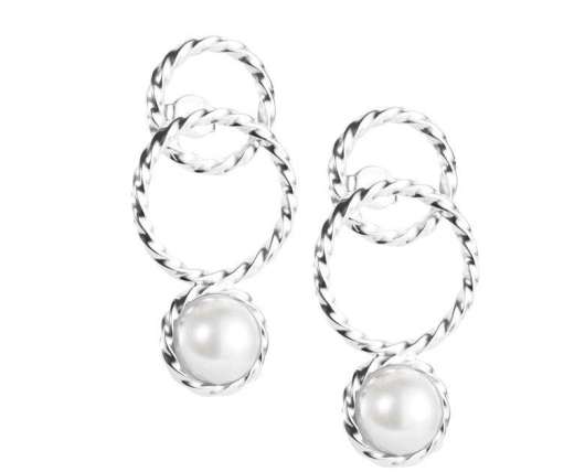 Efva Attling Twisted Orbit Earrings - Pearl