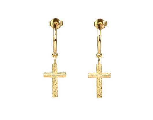 Emma Israelsson Branch Cross Earrings Gold