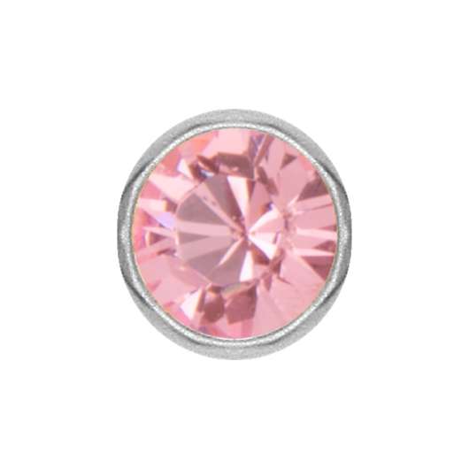 Extrakristall till smiley- 3 mm - Stål - Rosa kristall