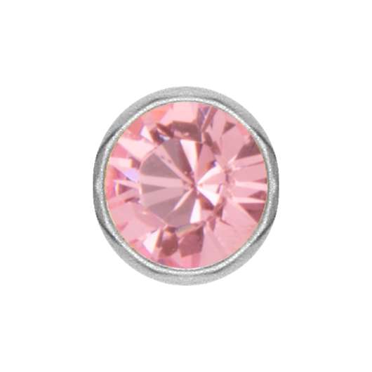 Extrakristall till smiley- 4 mm - Stål - Rosa kristall