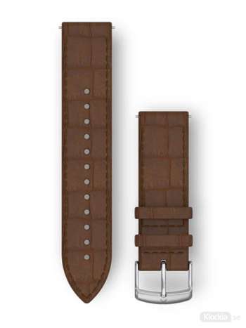 Garmin 20mm Dark Brown Embossed Italian Leather with Silver Hardware