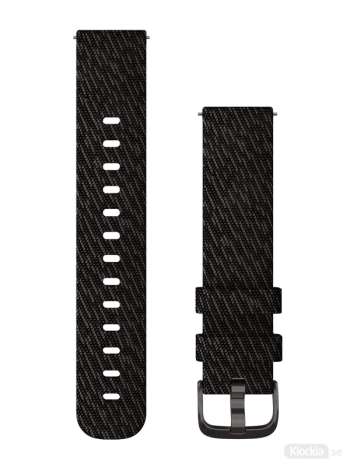 Garmin 20mm Svartpepparfärgat nylonband med skiffergrå detaljer